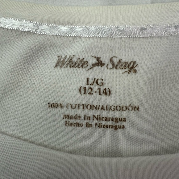 White Stag Classic White Round Neck Short Sleeve Top Size Large - Picture 3 of 4